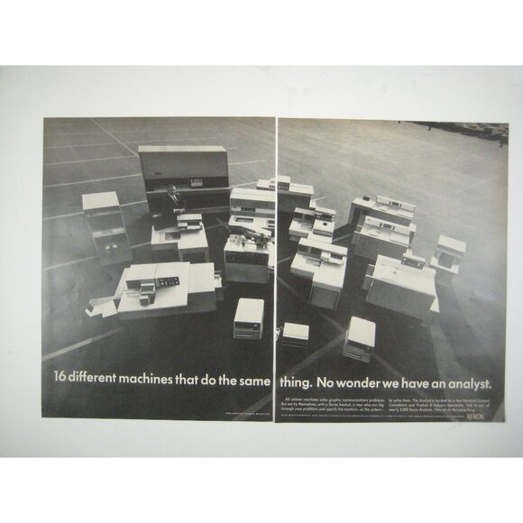 Vintage Xerox Print Ad 16 Machines Parking Lot Office Copiers Mid Century Design - Picture 1 of 2